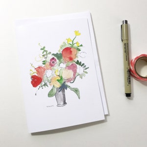Bouquet de printemps, carte 5x7, carte de vœux prête à expédier