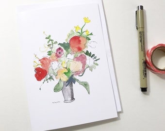 Spring Bouquet, 5x7 card, Ready to Ship greeting card