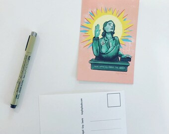 怒れる女性は世界を変える、女性の権利、中絶賛成、投票を促す、4x6 ポストカード、すぐに発送可能