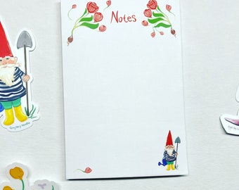 Garden Gnome notepad, 4x6, 50 sheets