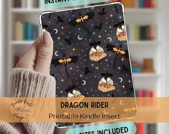 Afdrukbare Kindle-inzet || Boekachtig ontwerp || Drakenrijder || Boekenachtige geschenken || Invoegen voor Kindle || Kindle Paperwhite || Kindle Basic