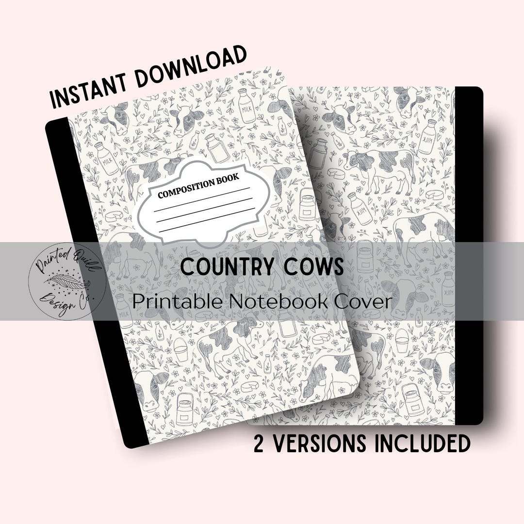 Country Notebook Example Printable Composition Notebook Cover || Back to School || Custom ...