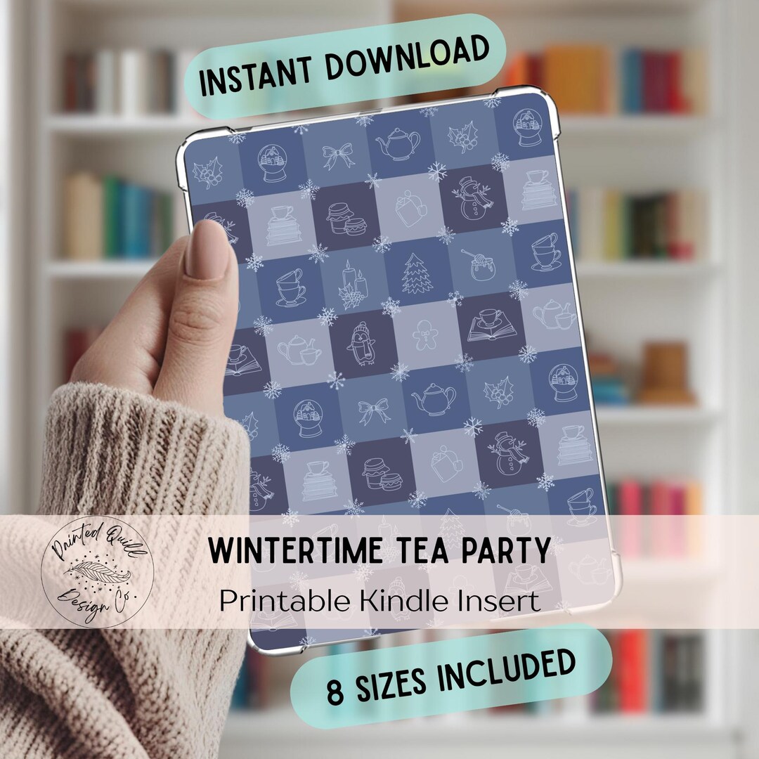 Printable Kindle Insert || Winter Quilt Design || Wintertime Tea Party ...