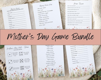 Muttertagsspiele druckbares Bundle, wer kennt Mama am besten, Muttertag-Trivia, Frühling-Trivia, Brunch-Party-Aktivitäten, bearbeitbare Vorlagen