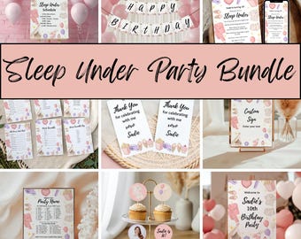 Sleep Under Party Bundle, Mädchen Sleepover Einladung & Spiele, Pyjama Party Dekorationen, Slumber Party Printables, Tween Spa Night Canvas