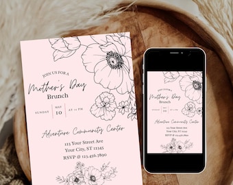 Editable Mother’s Day Flyer, Mothers Day Brunch Invitation Template, Church or Community Event Flyer, Printable Digital Download