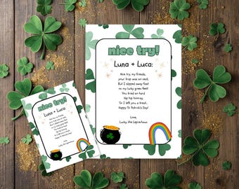 Druckbarer Kobold Brief für Kinder, St Patrick's Day Trap Note, Mini Kobold Brief, St Patrick's Day druckbar, digitaler Download