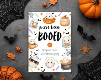 Halloween You’ve Been Booed Printable Boo Basket Sign & Tags Co-worker or Neighbor Booed Gift Exchange Digital Download Halloween Treat Tag