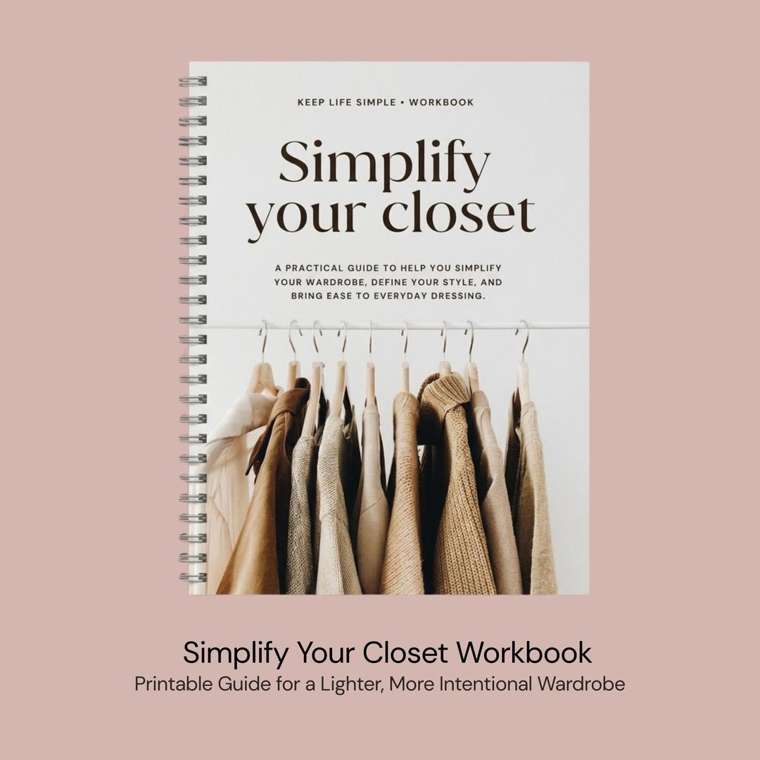 Simplify Your Closet Workbook | Printable Decluttering Guide | Capsule ...