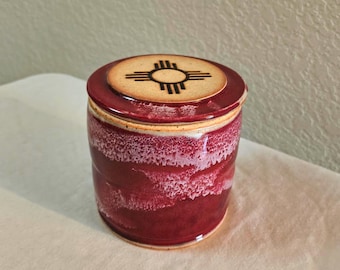 Whitefish Pottery Montana Stoneware Ceramic Vessel, Southwestern Motif