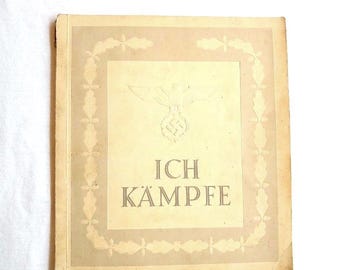 Rara copia vintage della seconda guerra mondiale di "Ich Kampfe" 1942, stampa in tempo di guerra, buone condizioni
