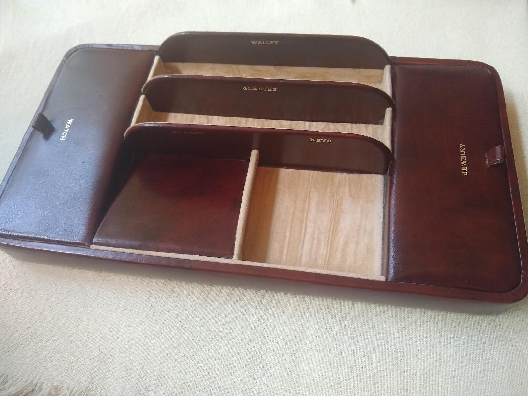 Fine English Brown Leather Dresser Caddy and Personal Organizer- Scully &  Scully NY - Etsy