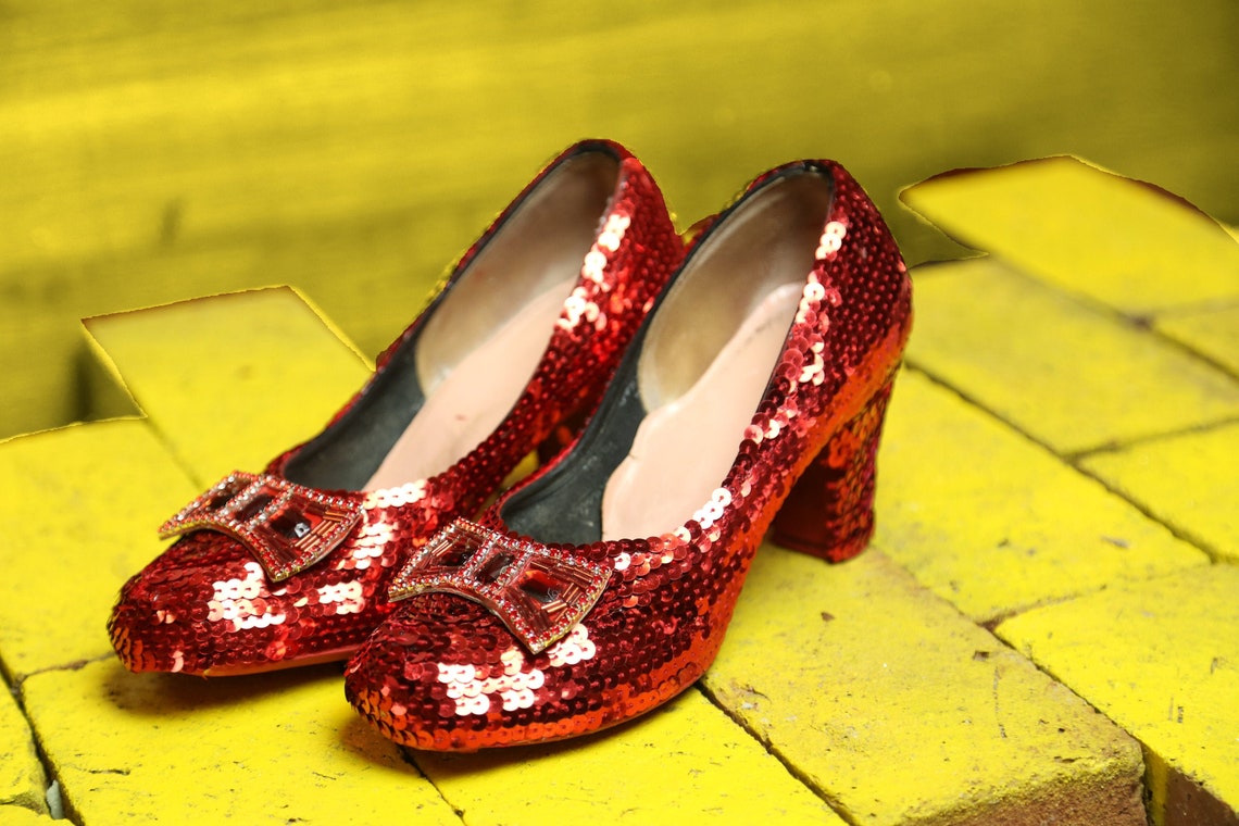 Handmade Wearable Replica Ruby Slippers Made From Vintage Etsy