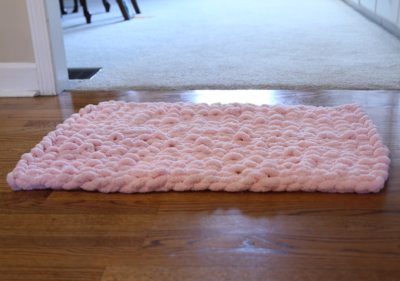 Chunky Hand Knit Chenille Bath Mat Plush Rug NEW SPRING COLORS Etsy