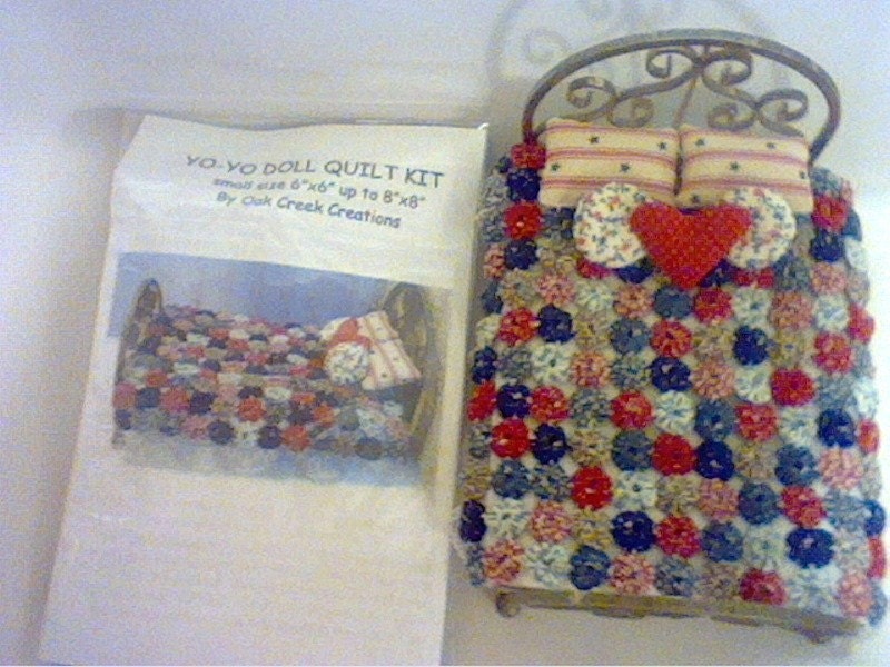 YoYo doll quilt kit for dollhouse miniature or larger bed Etsy
