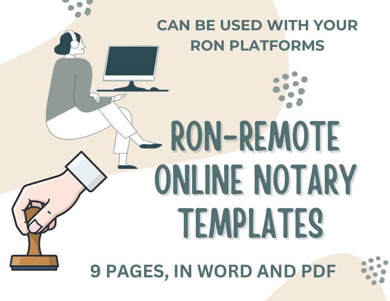 RON: General Remote Online Notary Templates Forms Good for All States General Acknowledgement, Affidavit, Certificate of Authenticity image 6