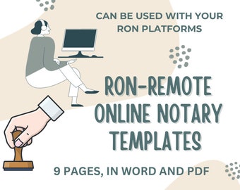 RON: General Remote Online Notary Templates Forms Good for All States General Acknowledgement, Affidavit, Certificate of Authenticity