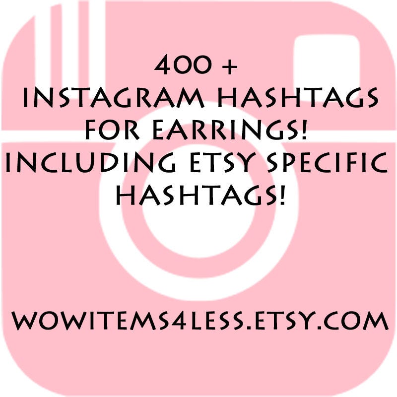 Instagram Hashtags, Earring Tags, Listing Help, Etsy Shop Help, Etsy