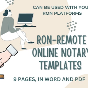 RON: General Remote Online Notary Templates Forms Good for All States General Acknowledgement, Affidavit, Certificate of Authenticity image 2