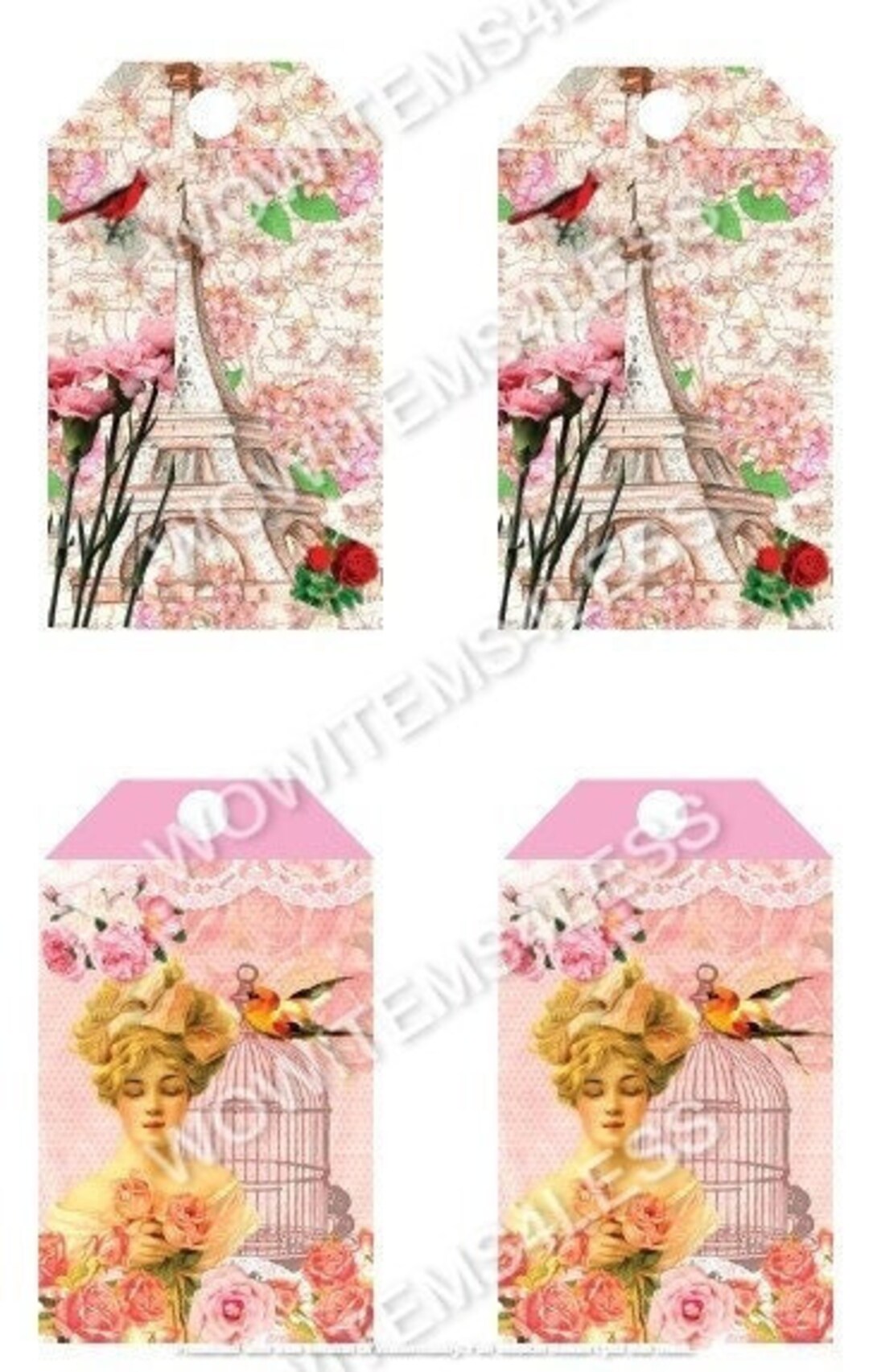 Gift Hang Tags 36 Vintage Inspired Digital Mixed Tags Mixed Media