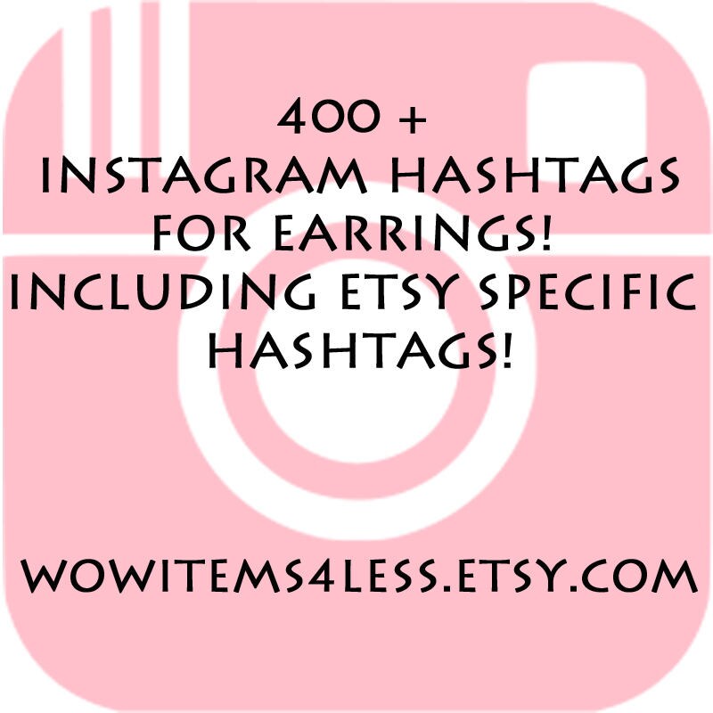 Instagram Hashtags, Earring Tags, Listing Help, Etsy Shop Help, Etsy