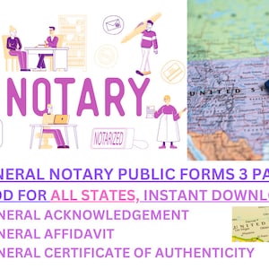 Notary Public Forms Set: Acknowledgment, Affidavit, Authenticity (PDF & Word)