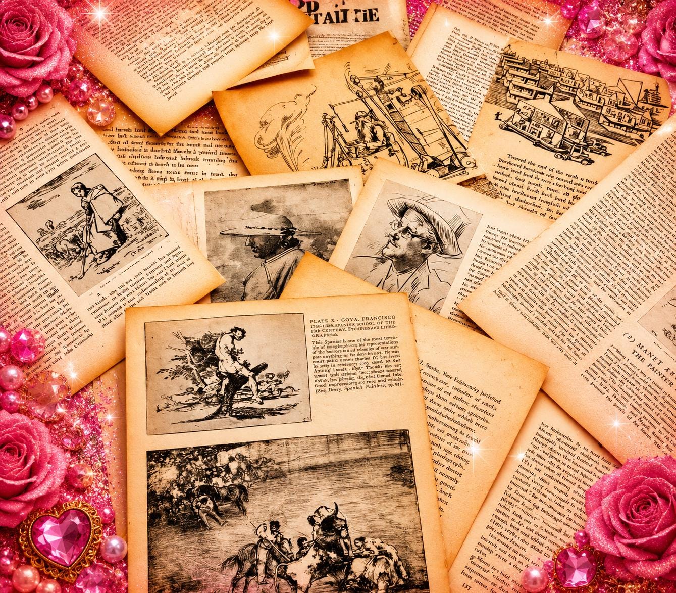 Vintage Book Pages Ephemera Pack | Junk Journal Collage Scrapbook ...