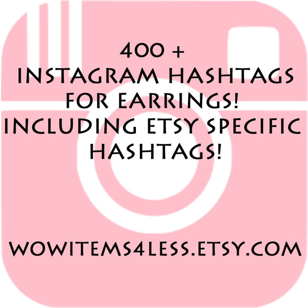 Instagram Hashtags, Earring Tags, Listing Help, Etsy Shop Help, Etsy