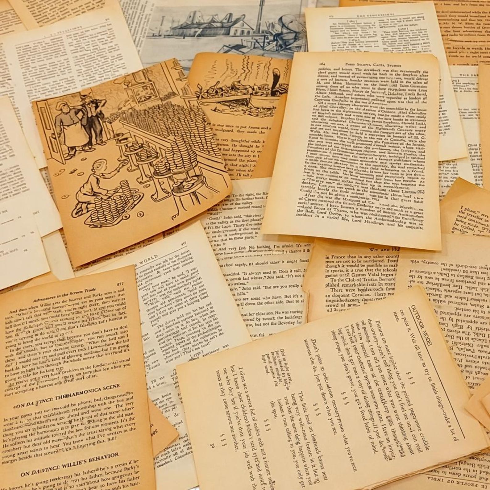Vintage Book Page Bundles | Antique Paper Ephemera | Junk Journal Pages ...