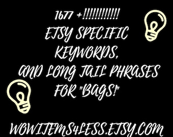 Virtual Assistant, Etsy Shop Help, keywords, long tail for Bags Tags SEO keywords SEO Titles Improve SEO Listing Help Etsy Specific