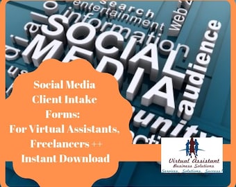 Social Media Client Intake Forms Template branding virtual assistants freelancers entrepreneurs social media management template forms