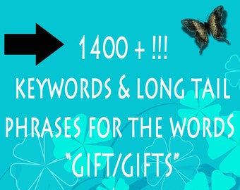 Etsy Shop Help Keywords & Long Tail Phrases for Gifts/Gift 1400+  - Jewelry Tags  - SEO Keyword - SEO Titles - Improve SEO - Listing Help,