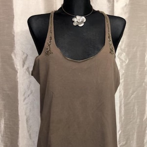 Débardeur vintage des années 2000 à perles, taille L