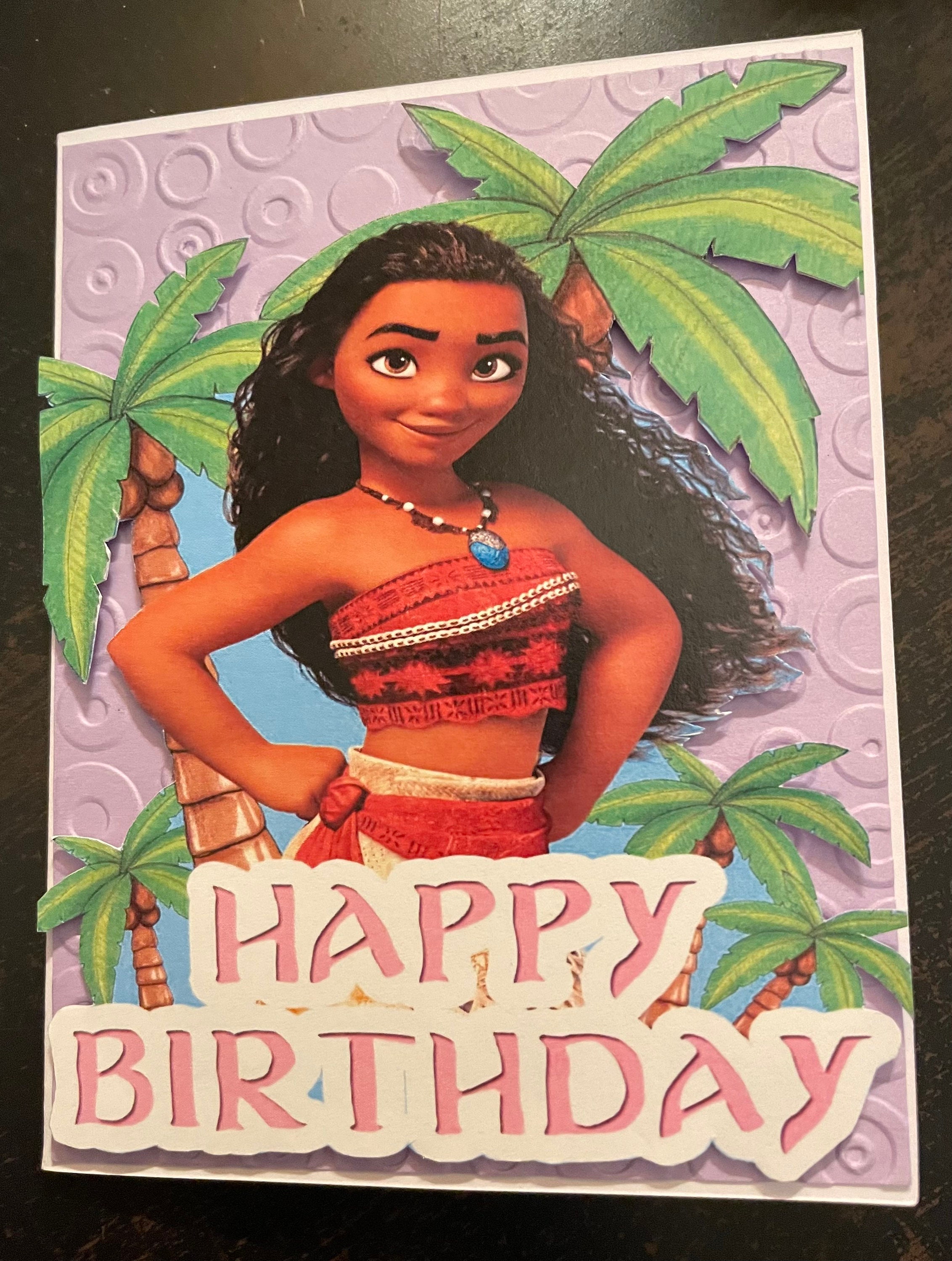 Moana Birthday Card - Etsy