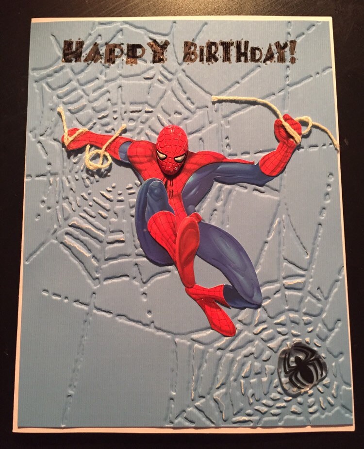 spiderman birthday card etsy