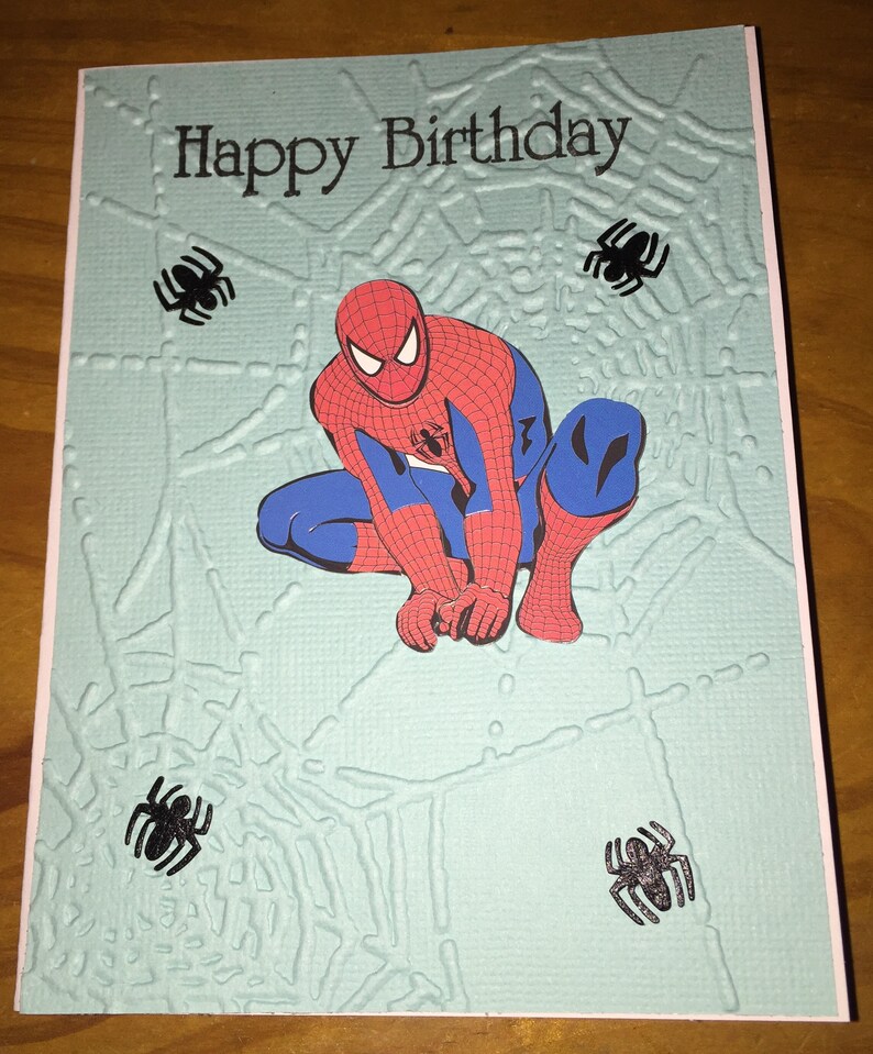 spiderman birthday card etsy