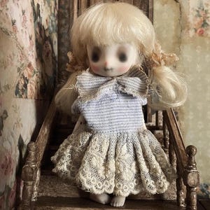 Vintage Style Ob11 Doll Dress: Cotton & Lace Outfit
