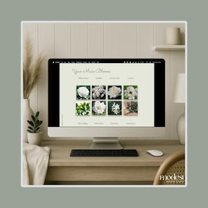 Presentationsmall för bröllopsflorist – Redigerbar Google Slides Mood Board och prissättning
