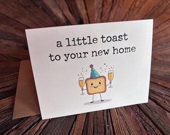 housewarming gift basket / a little toast to your new home / funny new home card / realtor closing gift / friend moving