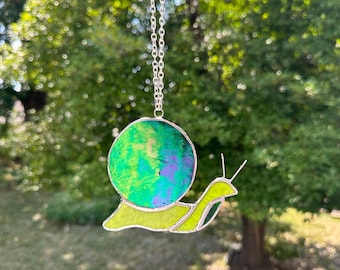 Stained Glass Mini Snail Suncatcher - Funky Window Hanging - Unique Home Decor
