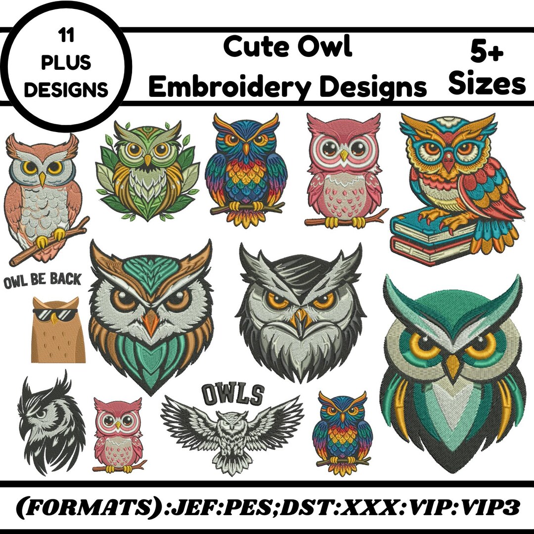 Cute Owl Machine Embroidery Designs Mini Owl Machine Embroidery ...