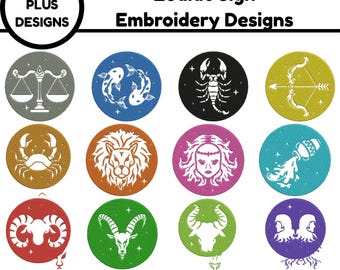 Zodiac Constellation Embroidery Design Star Sign Embroidery Zodiac Signs Embroidery Zodiac Symbols Embroidery Astrology 3+Size Download File