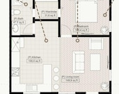 576 sq ft Garage Conversion ADU Plan – 1 Bed, 1 Bath | Small Home Design