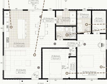 1200 Sq Ft Small House Plan – 2 Bedroom 2 Bath Modern Home Layout (42' x 28')
