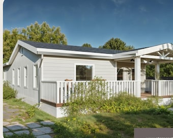 1500 Sq Ft House Plan, 3 Bedroom 2 Bath Modern One Story Home, PDF Floor Plan