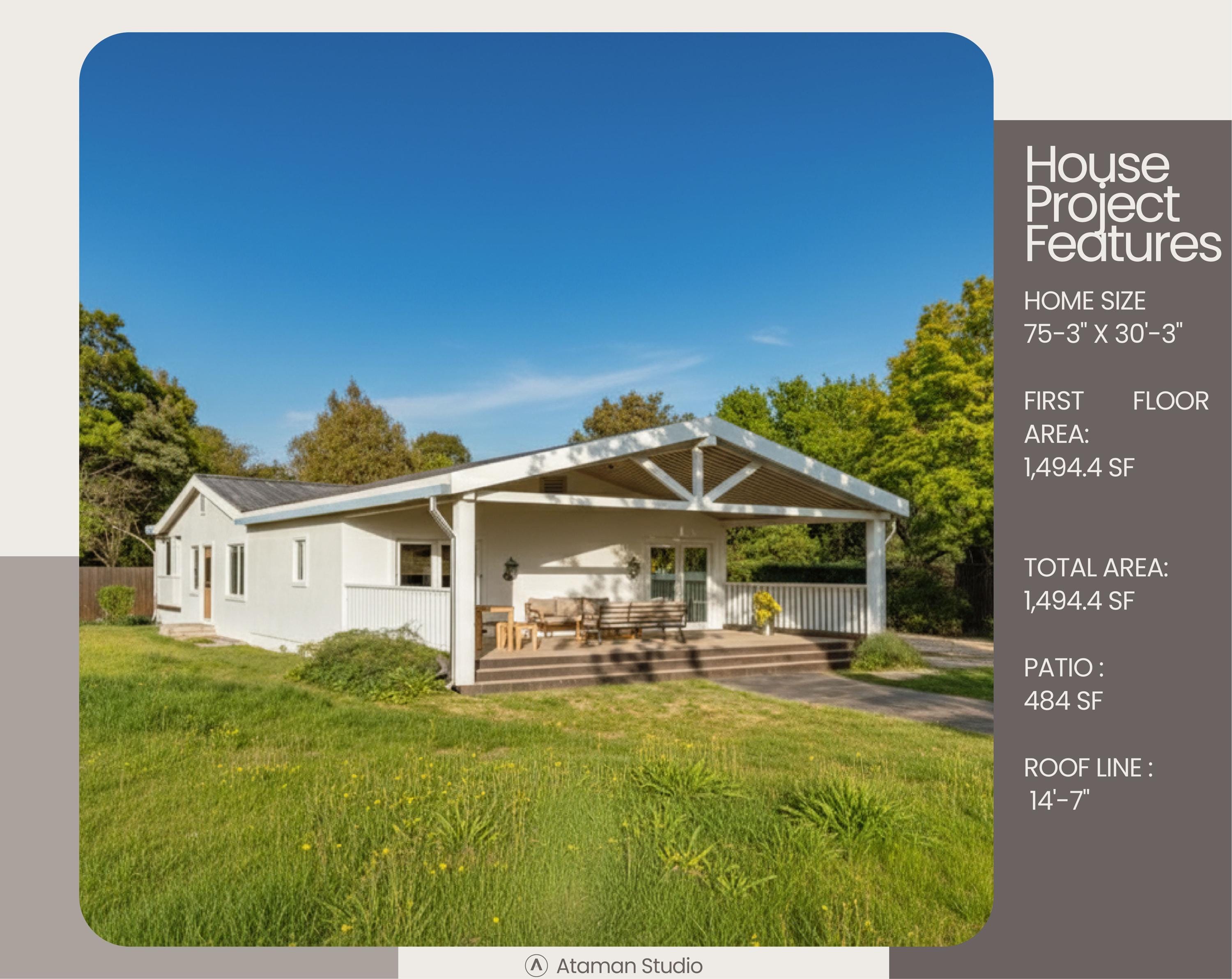 1500 Sq Ft House Plan – Modern 3bed/2bath One-story Home | 30x75 Floor ...