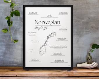 Norwegian Poster Wall Decor Scandinavian Print Wall Art Nordic Decor Norwegian American Home Gift Norway Minimalist Scandinavian Decorating