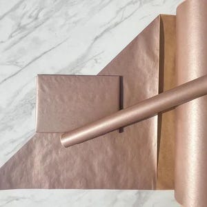 Wrapping Paper Metallic Rose Gold 50CM Wide Eco Friendly, 100% Recycled Kraft | Recyclable, Sustainable, Plastic Free Gift Wrap
