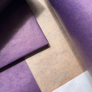 Wrapping Paper Purple Lined 50CM Wide Eco Friendly, 100% Recycled Kraft | Recyclable, Sustainable, Plastic Free Gift Wrap