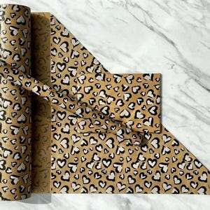 Wrapping Paper Black & White Hearts 50CM Wide Eco Friendly, 100% Recycled Kraft | Recyclable, Sustainable, Plastic Free Gift Wrap